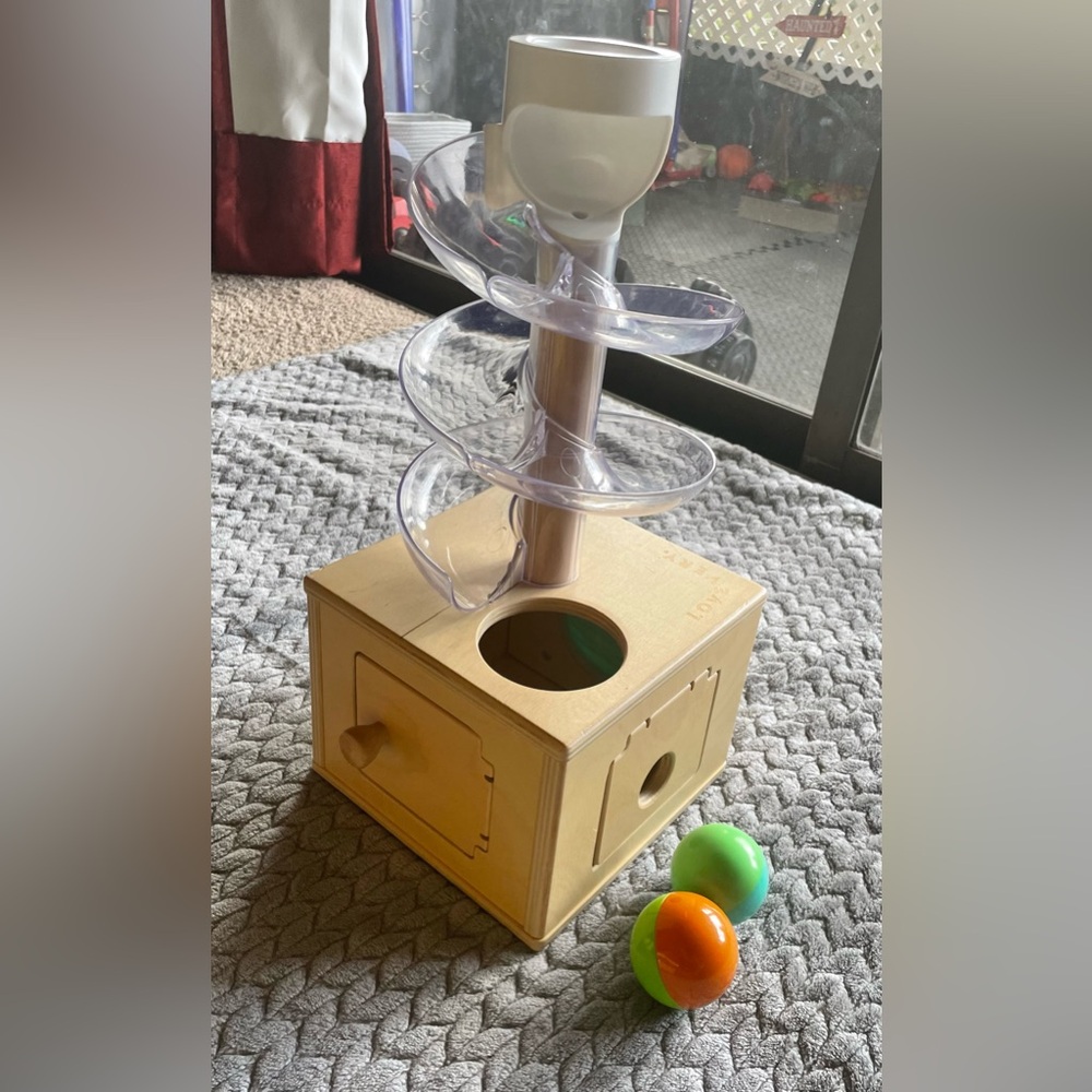 Lovevery Ball Drop Box with Ramp – Montessori Wooden Toy
